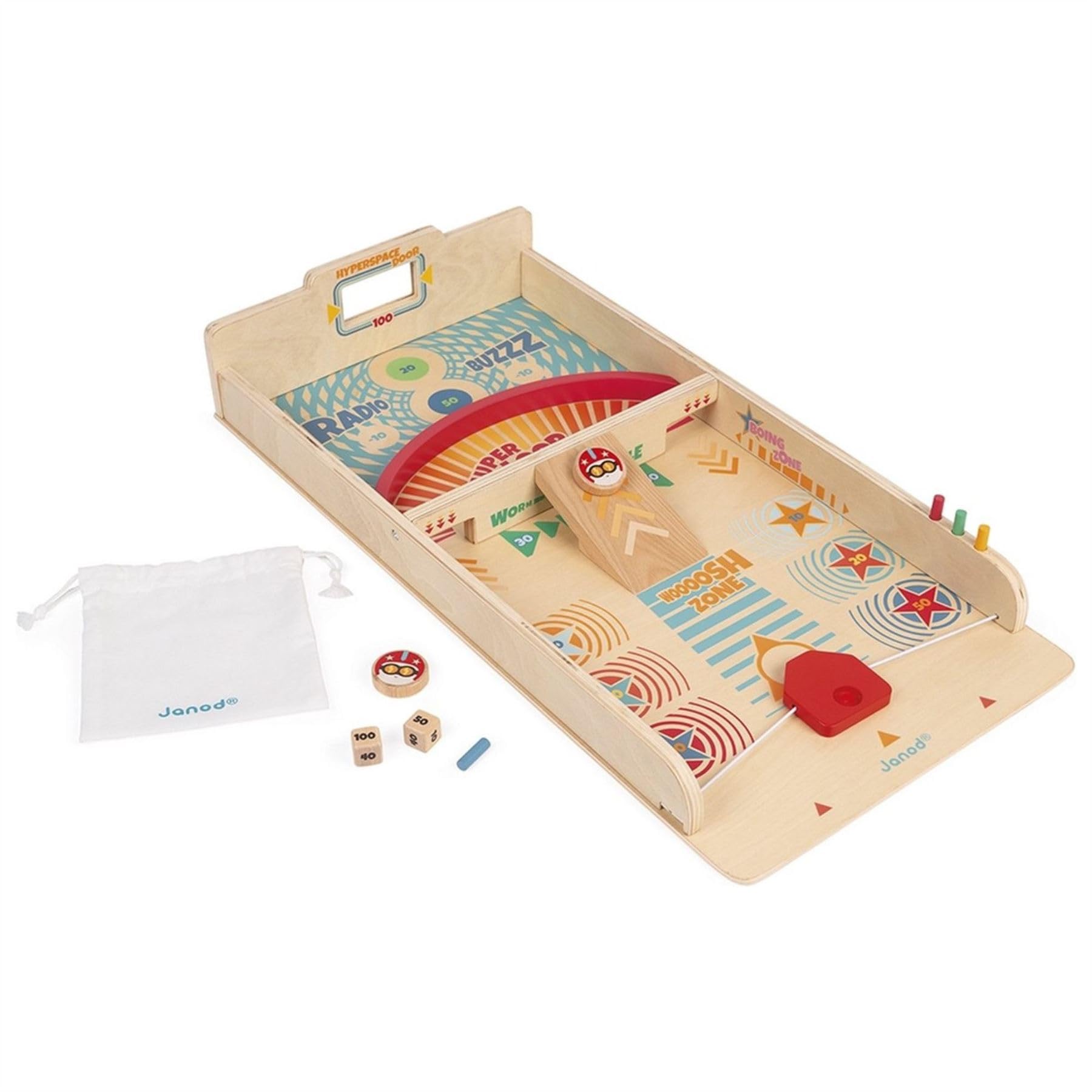 Janod - Retro wooden paddles game - Children’s board game - Game of Skill - Teaches Strategy and Concentration - FSC-certified - Suitable for ages 6 and up - J02081