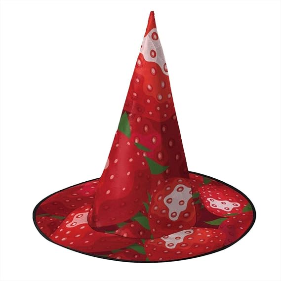 Amazon Co Jp 苺 魔女の帽子クリスマス ハロウィン パーティーグッズ パーティーハット 魔法使い 三角帽子 小悪魔 ウィッチハット 仮装 コスプレ イベントなどに 服 ファッション小物