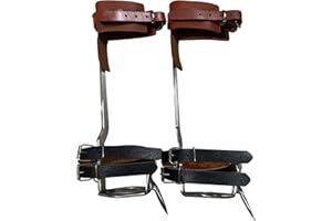 TOMCHY Tree Climbing Spikes Set Tree Climbing Gear Leather Forged Tree Climbing Tool Non-Slip Pedal for Picking Fruit, Indoor and Outdoor Sports……