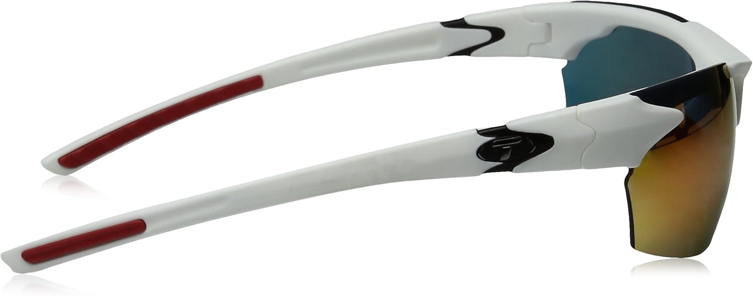 Tifosi Jet 0210400677 Wrap Sunglasses,Metallic Silver Frame/Smoke & Blue Lens,One Size: Clothing