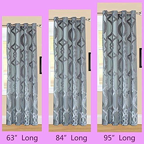 2 Panels 84 inch long x 51 inch wide Sheer Window Drapes Sewing Grommet Curtain for Living Room Bedroom (51 inch Wide x 84 inch Long, Grey B)