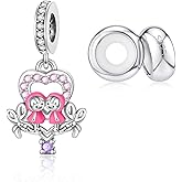 PARCOM 3 Pack Sterling Silver Charms for Pandora Bracelets and Necklaces,perfect Valentine's Day gift, Round Spacer Beads Pendant Jewelry Gift for Women