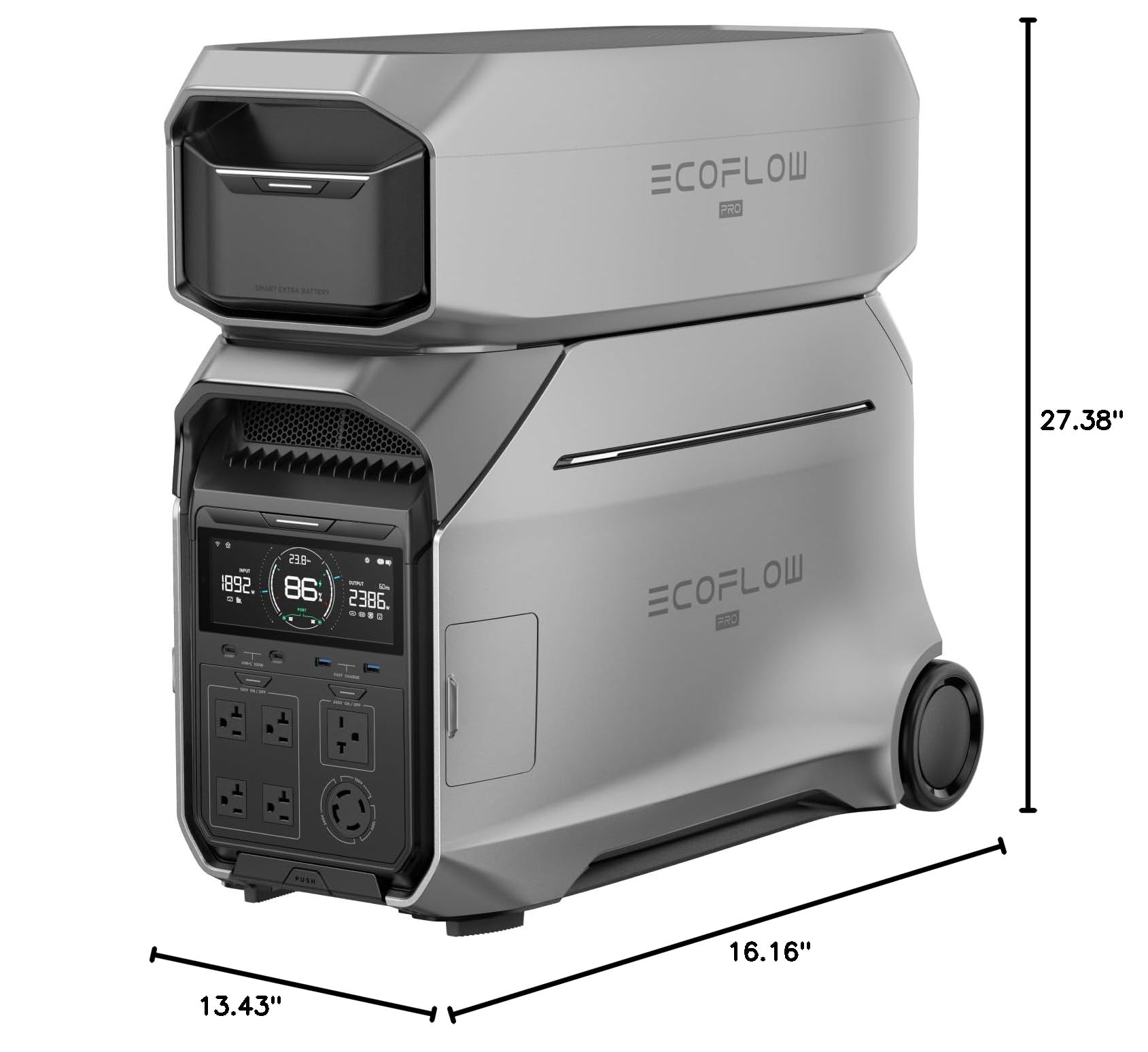 EF ECOFLOW 8kWh Portable Power Station: DELTA Pro 3 with Extra Battery, 120/240V 4000W AC Output, Solar Generator for Home Use, Camping, Emergencies, Power Outages, RVs, and Outdoor Generators