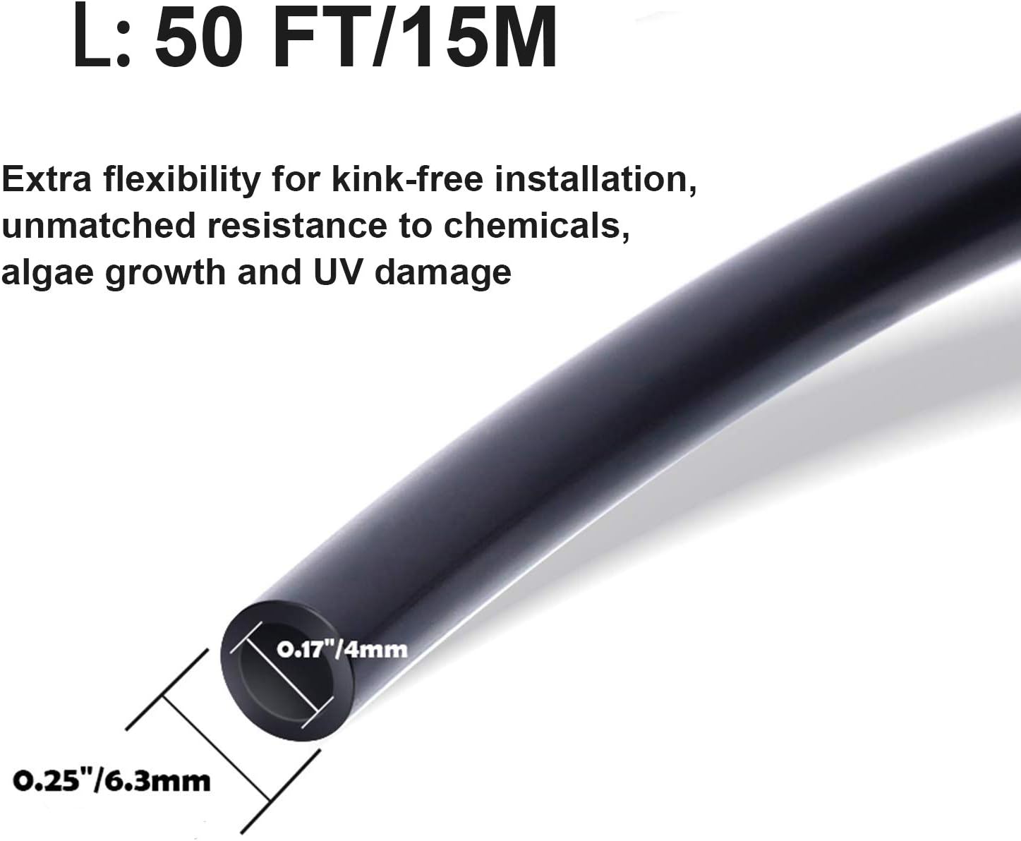 Ohuhu 1/4 inch Drip Irrigation Tubing, 50 FT Heavy Duty Hose Drip Irrigation Kit Plant Watering System, Black : Garden & Outdoor