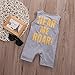 Albee Yang Boy Sleeveless Newborn Romper Bodysuit Jumpsuit Baby Clothes Outfits (12-18 Month) Grey