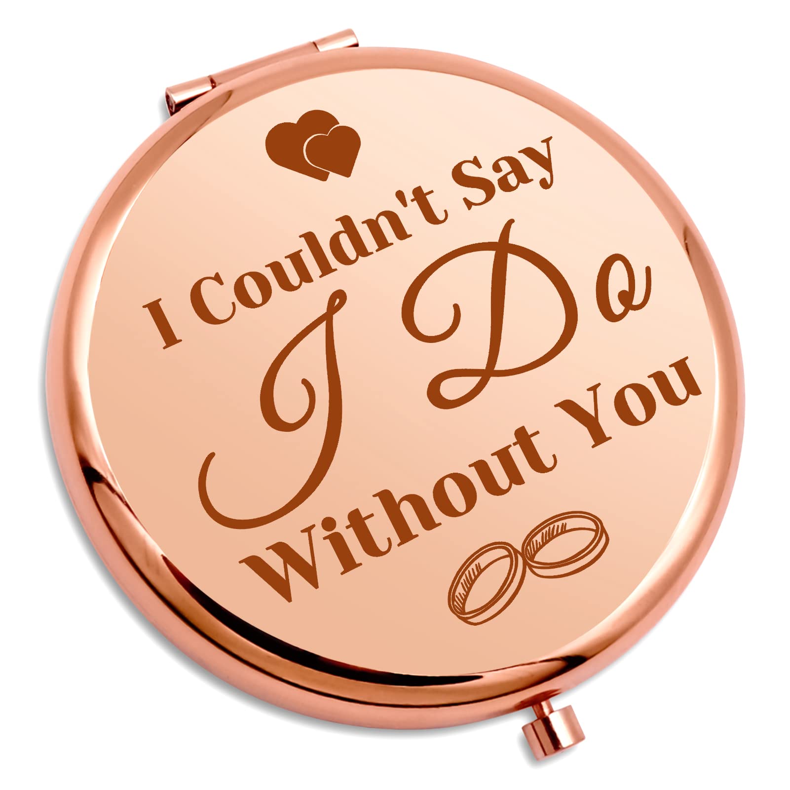 Bridesmaid Gift Thank You Gift Travel Compact Mirror Wedding Appreciation Gift for Women Pocket Makeup Mirror Maid Of Honor Gift for Sister Friend Bridal Shower Gift Engagement Compact Makeup Mirror