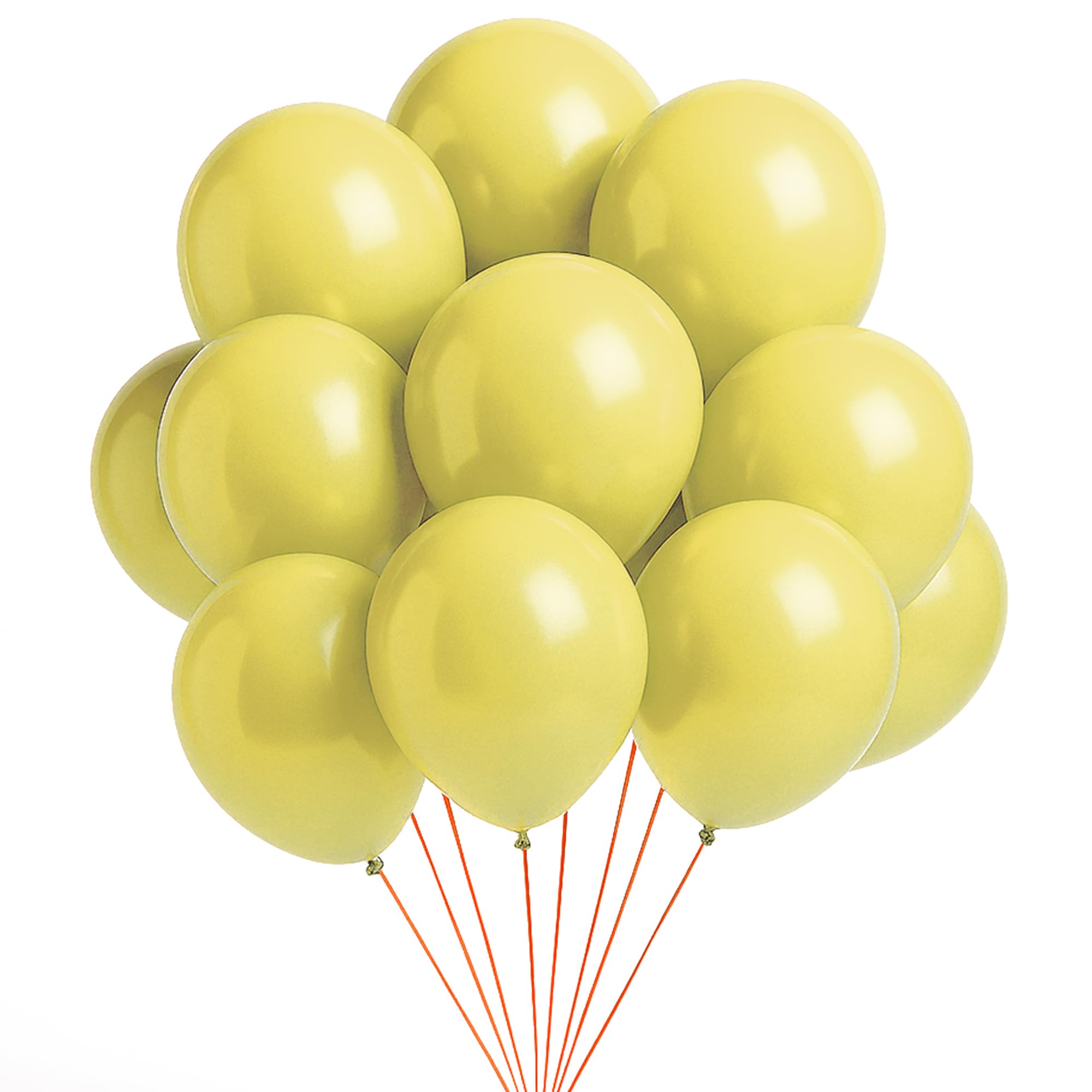WedDecor 100pcs Yellow Latex Balloon 10" Large Helium Grade Balloons Birthday Balloons for Kids Party Anniversary, Wedding Decoration Event Supplies Accessories โ image 1
