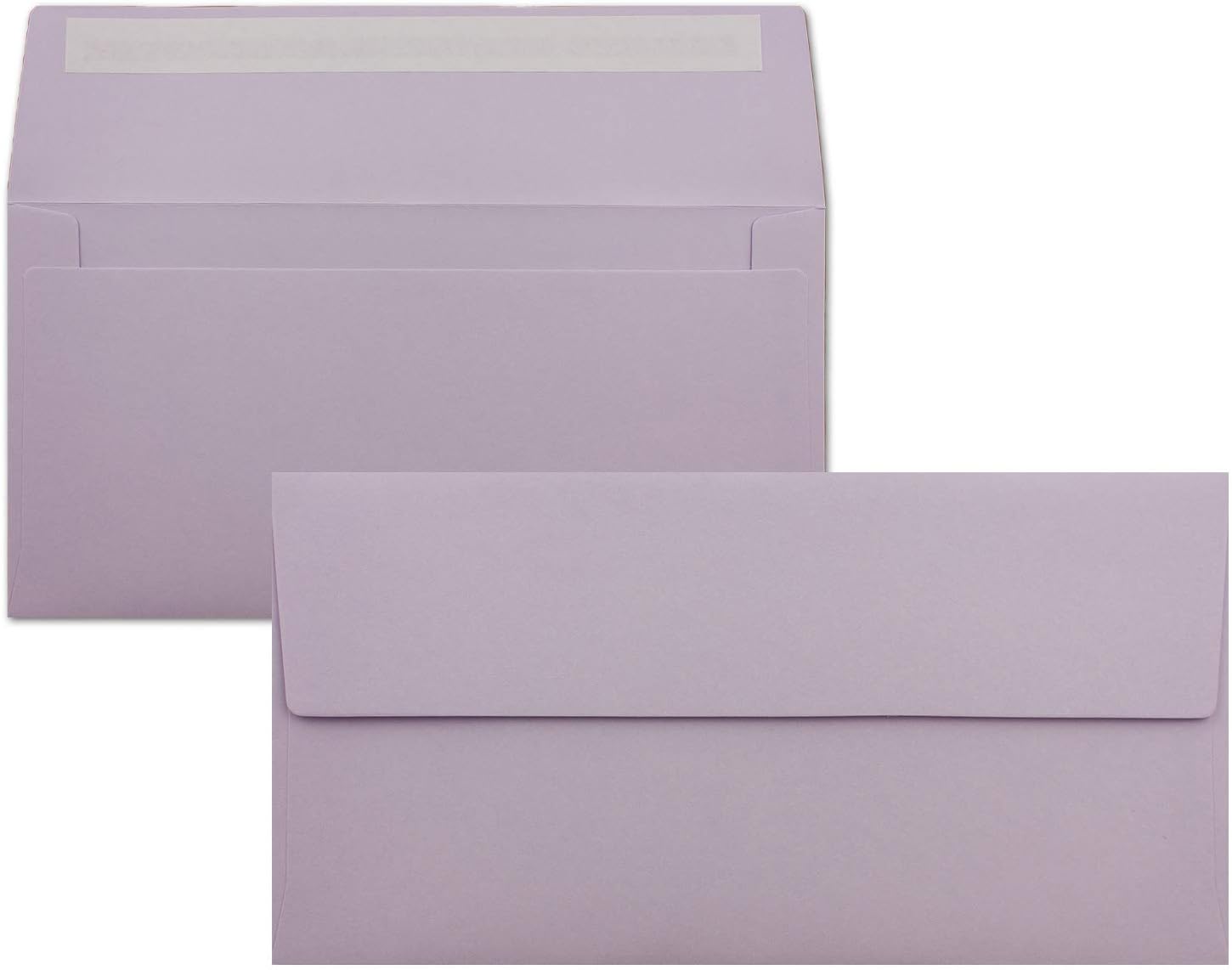 50 envelopes DIN long - purple - 110 g m² - 11 x 22 cm - very dimensionally stable - self-adhesive - quality brand: