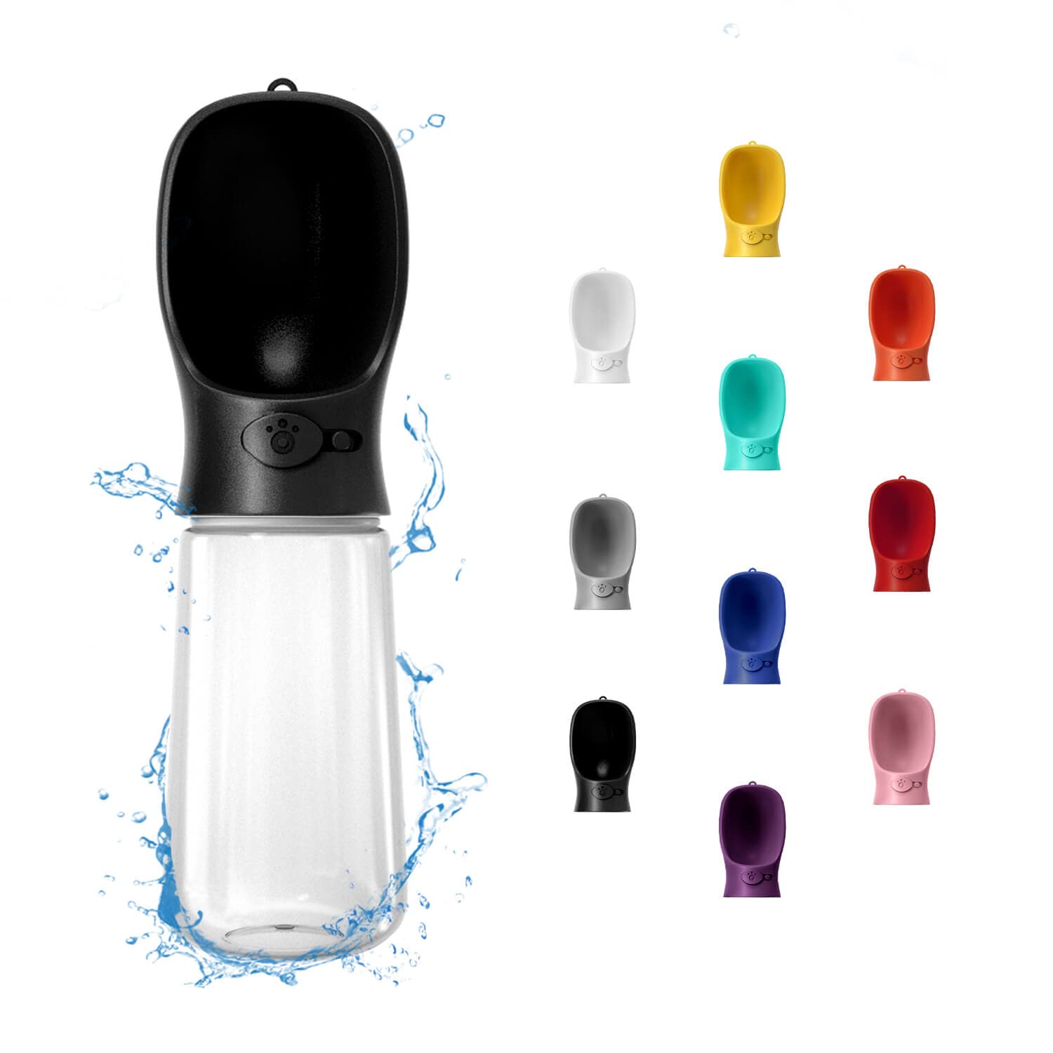 Photo 1 of WePet Portable Dog Water Bottle, 19 OZ, Leak Proof Puppy Water Dispenser with Drinking Feeder for Pets Outdoor Walking, Hiking, Travel, Food Grade Plastic