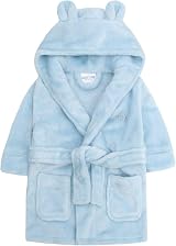BabyTown Unisex Dressing Gown 6-24 Months Plush Flannel Fleece Blue