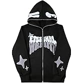 GORGLITTER Boy's Y2K Hoodie Zip Up Long Sleeve Sweatshirt Graphic Lettter Print Fashion Jacket Hooded Sweatshirt 2025