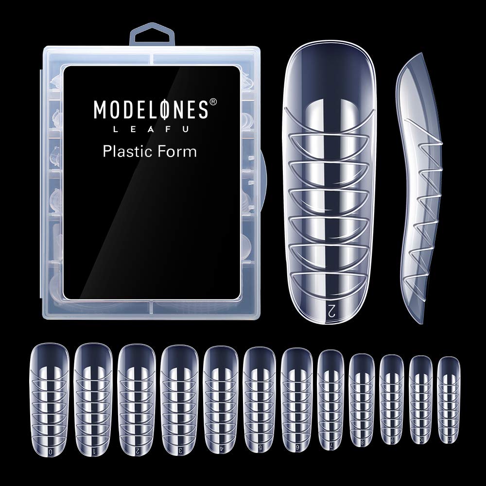Modelones 120pcs Coffin Nails Clear Ballerina Nail Tips Full Cover Dual Nail Form : Beauty