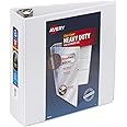 Avery Heavy Duty View 3 Ring Binder, 4" One Touch Slant Ring, Holds 8.5" x 11" Paper, 1 White Binder (79704)