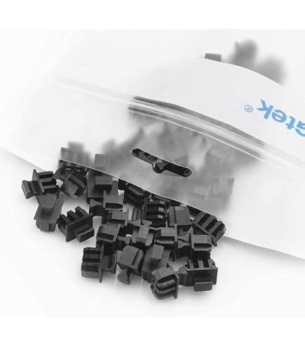 50-Pack Black RJ45 Dust Covers - Silicone Ethernet Port Protectors For Laptops, Routers, Hubs