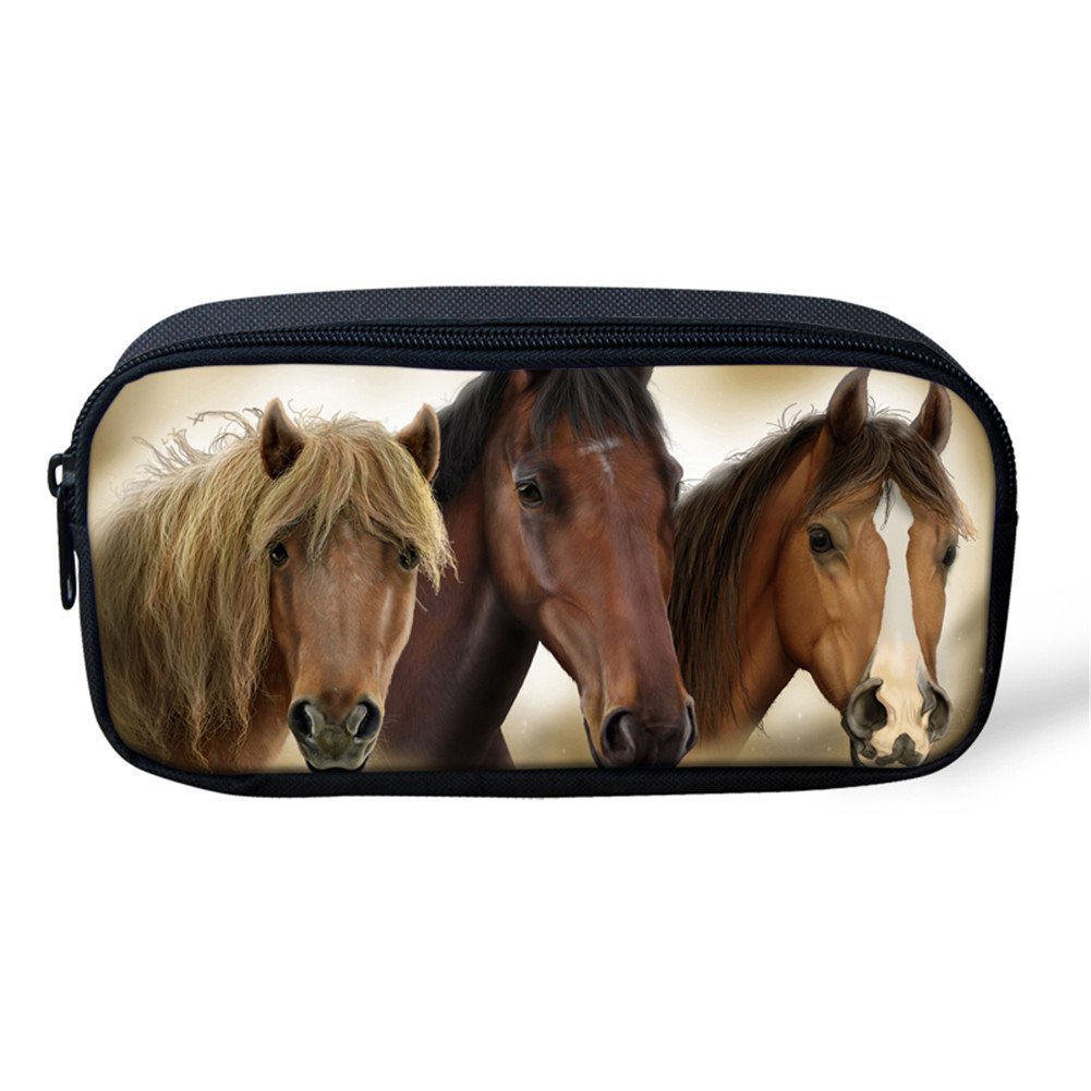 Coloranimal Cool Pen Stationary Holder Anima; Crazy Horse Printed Pencil Case