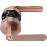 TOPINCN Aluminum Alloy Door Entry Lever Lock, Sturdy Bedroom Door Handles Comfortable Grip Door Lock with Copper Lock Core Mechanism