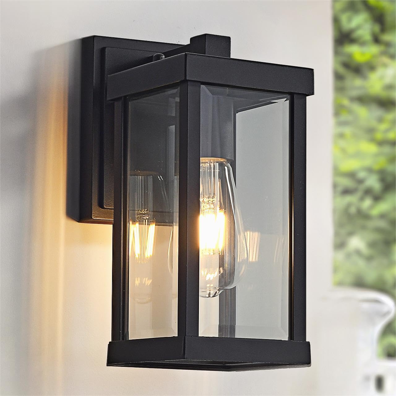 Photo 1 of JOKAONOTL Black Outdoor Light fixtures 11" H Porch Lights Waterproof Exterior Lighting Fixtures Wall Mount for House Garage Porch Patio,1 Pack