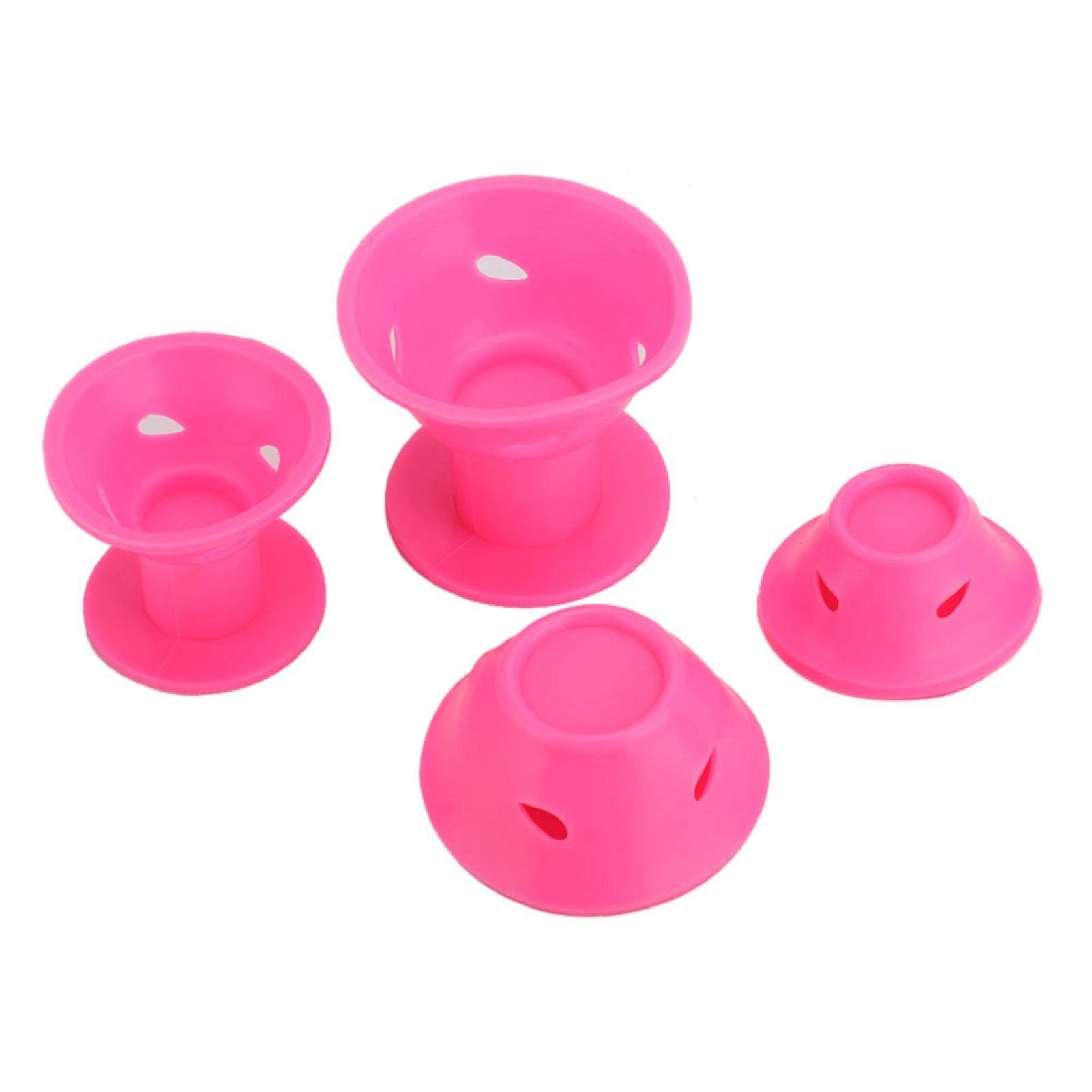 Uxsiya 30pcs Pink Silicone Hair Rollers, No Heat Magic Soft Hair Curler, Mushroom Bell Curler, DIY Styling Tools