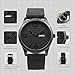 Chronos Quartz Black Leather Men's Wrist Watch Waterproof Classic Round Black Dial Large Number Calendar