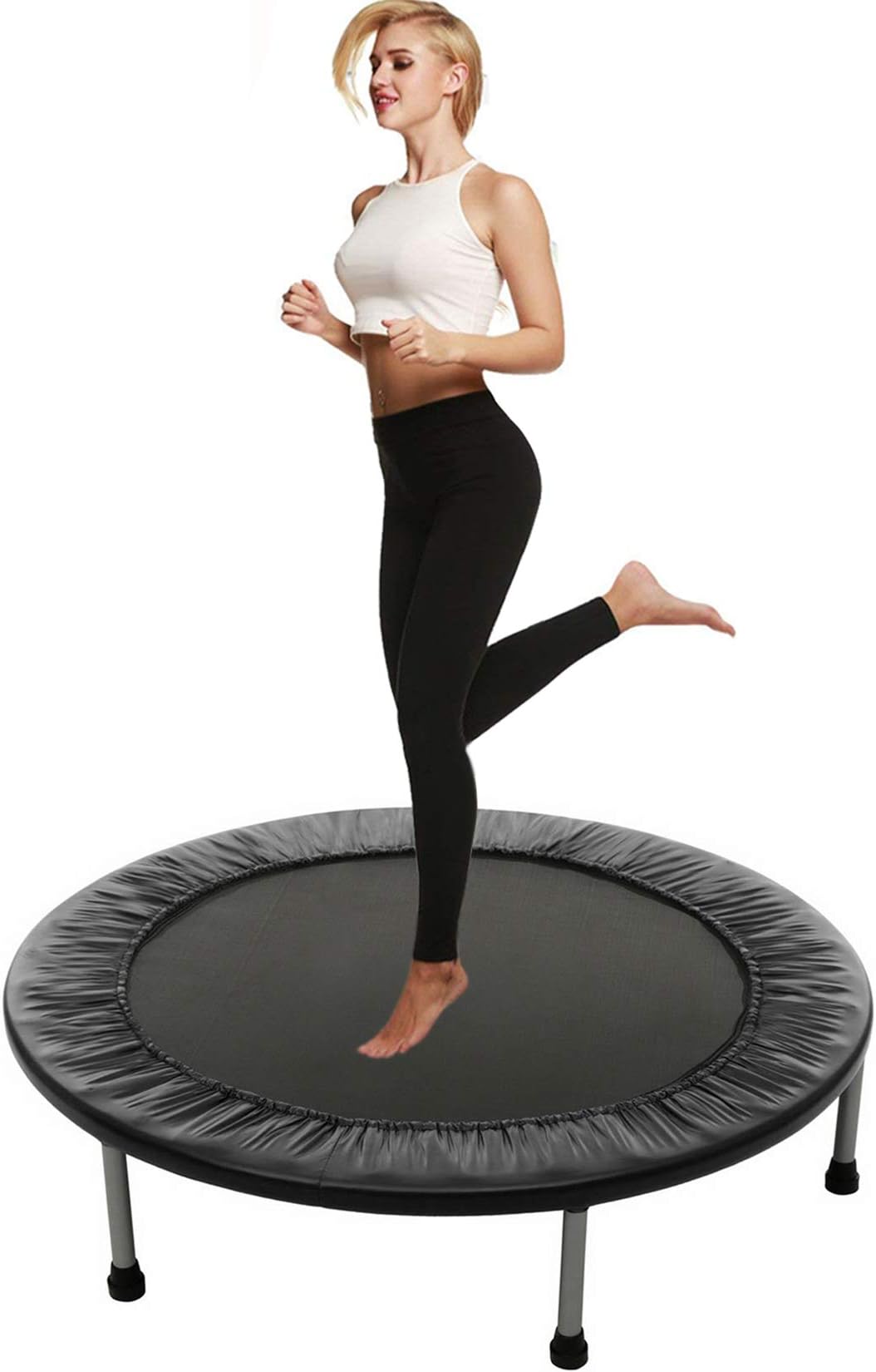 Balanu 40 Inch Mini Exercise Trampoline for Adults or Kids - Indoor Fitness Rebounder Trampoline with Safety Pad | Max. Load 220LBS