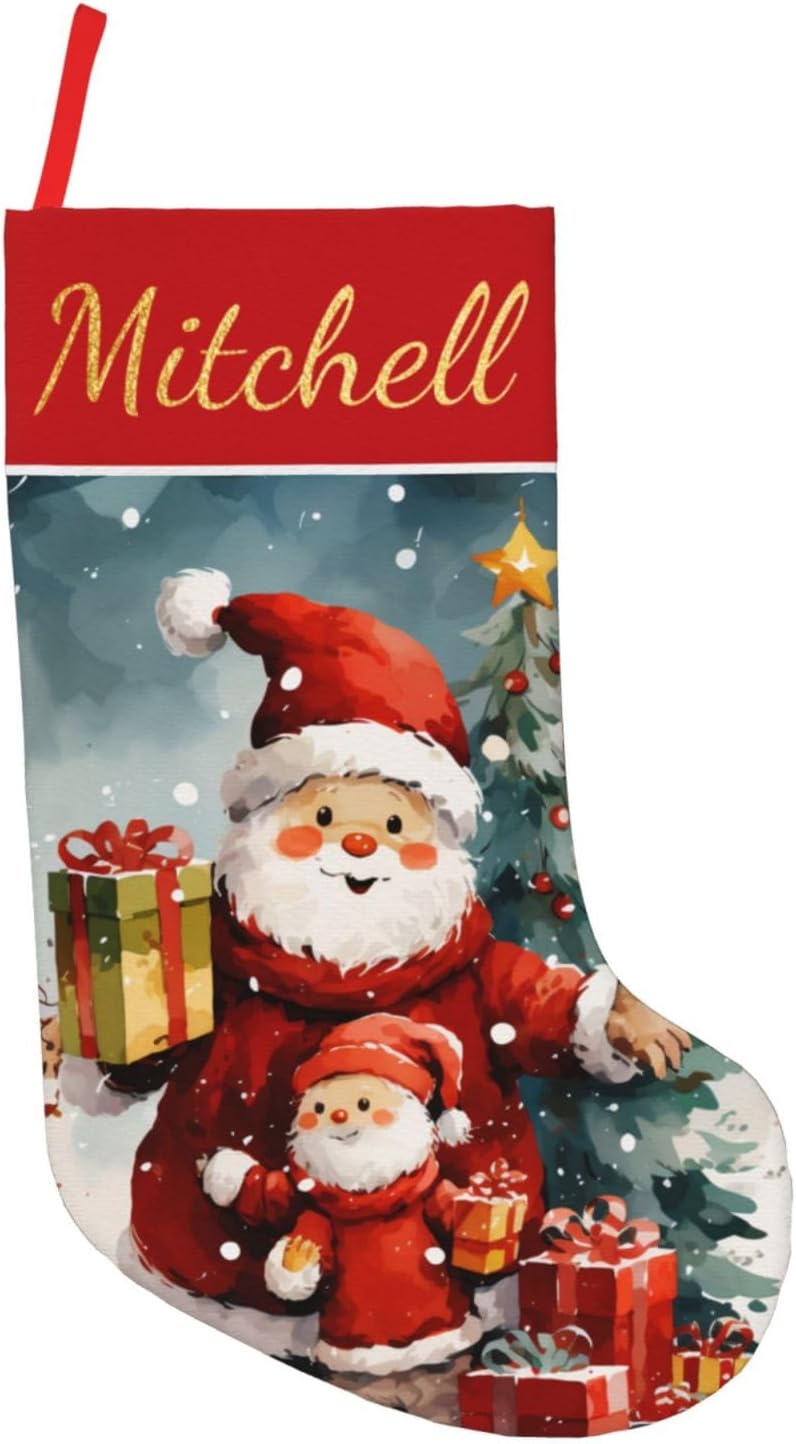 Stockings & Holders - Kreiphantom Personalized Christmas Stockings with Name Personalized Christmas Santa Style 3 Custom Christmas Stockings 18 Inch Xmas Holiday Decoration Gifts for Family Kids Friends