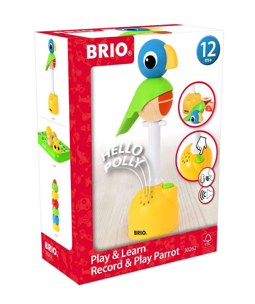 BRIO Stacking Record & Play Parrot Toddler Toys for Ages 12 Months Up (Kids 1 Year Old)