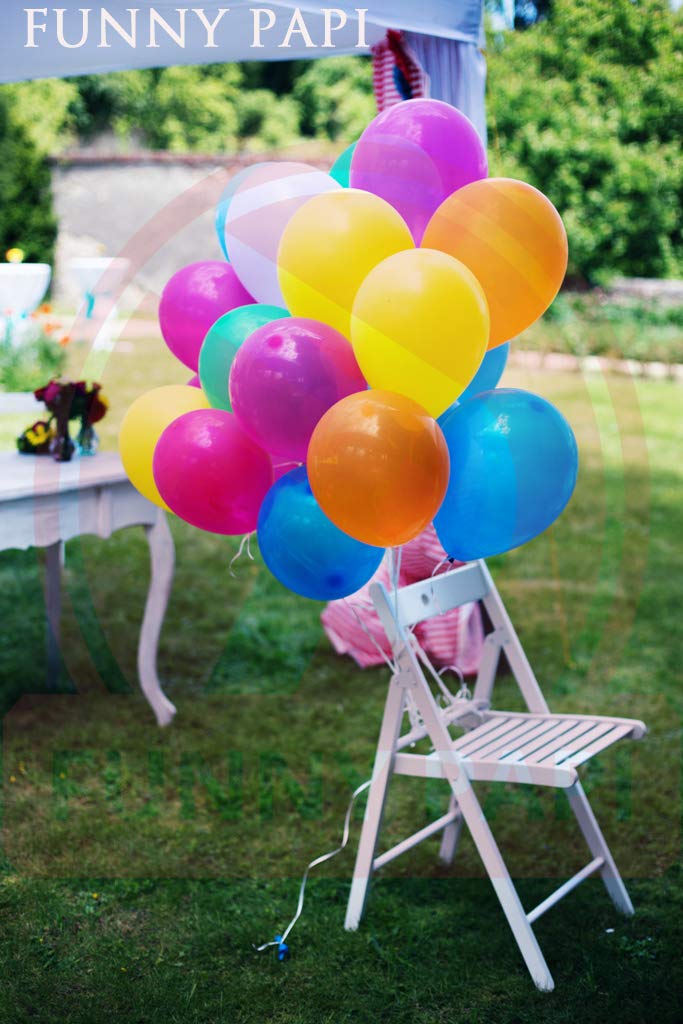 Funny Papi Party Balloons - Assorted 12 Inches Strong Balloons for Helium Or Air - 10 Colors Latex Balloon - 100 pcs