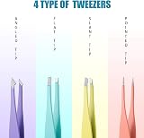 MAYKI 6Pcs Facial Hair Tweezers Kit for Women Large Size Eyebrow Set view 3