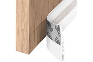 Pehoto Door Draft Stopper Under Door Draft Blocker Insulator Door Sweep Weather Stripping Noise Stopper Strong Adhesive 39'' Length