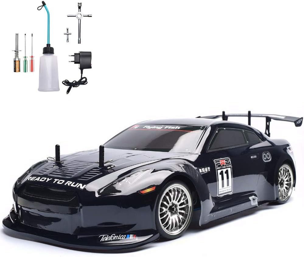 RC Car 4Wd 1:10 on Road Racing Two Speed Drift Vehicle Toys 4X4 Nitro Gas Power High Speed Hobby Remote Control Car