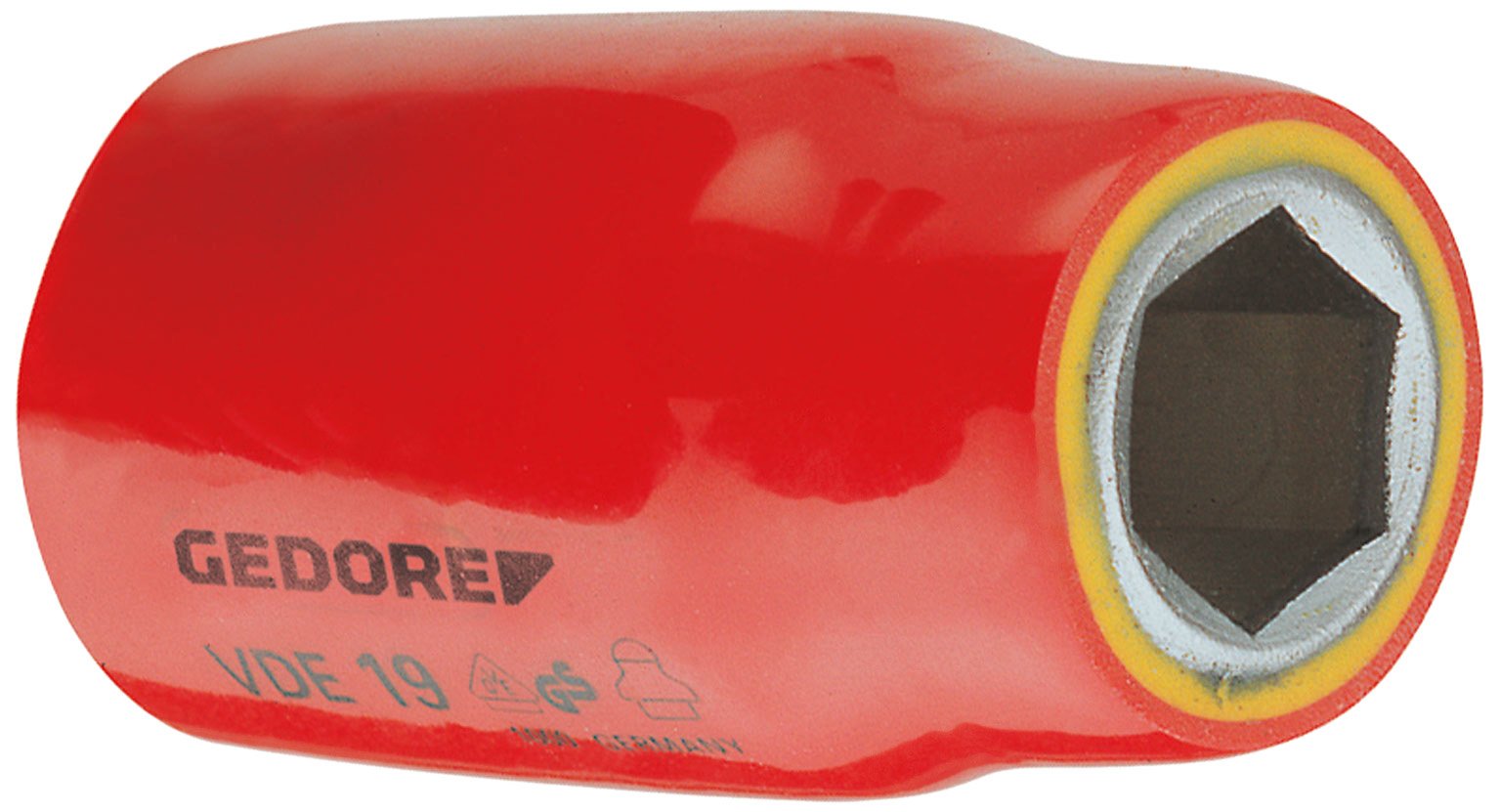 Gedore VDE1911 1/2-Inch 11 x 54 mm VDE 6 Hex Socket - Silver