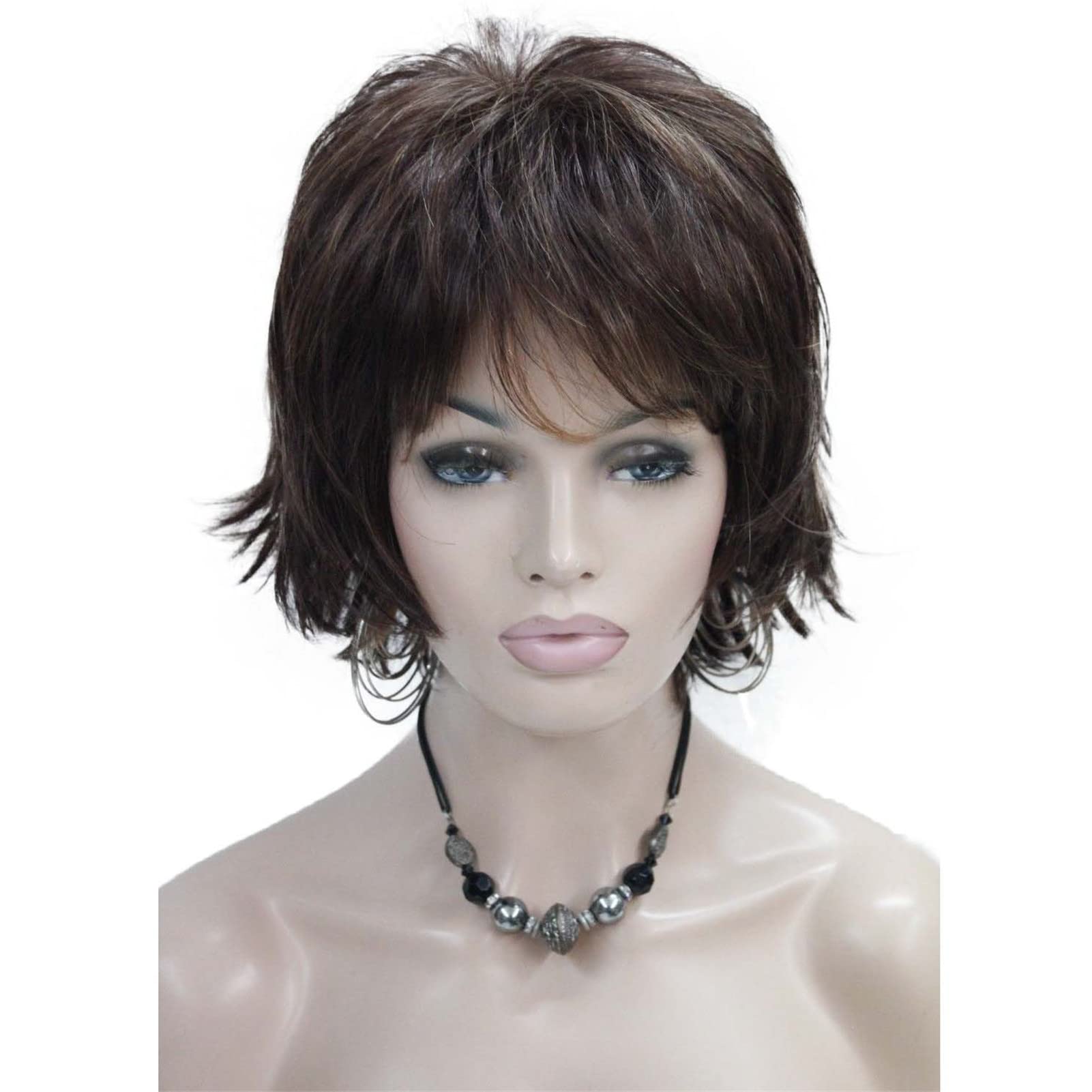 Photo 1 of Wiginway Women's Wig Auburn Mix BFluffy Short Straight Layered Hair Synthetic Full Wigs