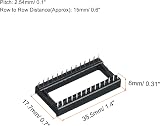 sourcing map 28 Pin DIP IC Socket Adapter Flat Pin 2.54mm Pitch 15mm Row view 2