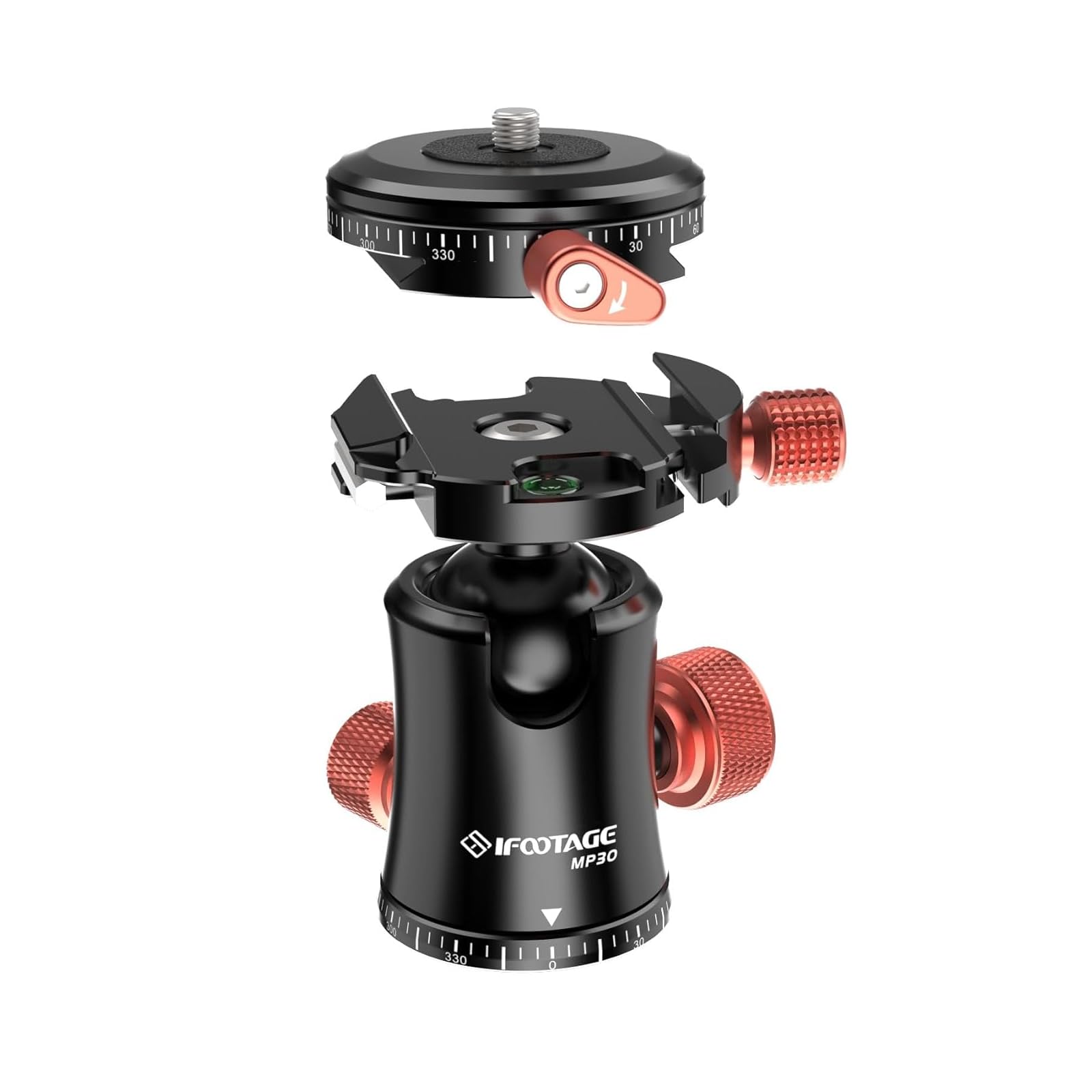 Photo 1 of IFOOTAGE Komodo MP30 Ball Head,Metal 360° Rotating Ball Head with Panoramic Quick Release Plate, Compatible with Digital SLR?Load 22lbs?