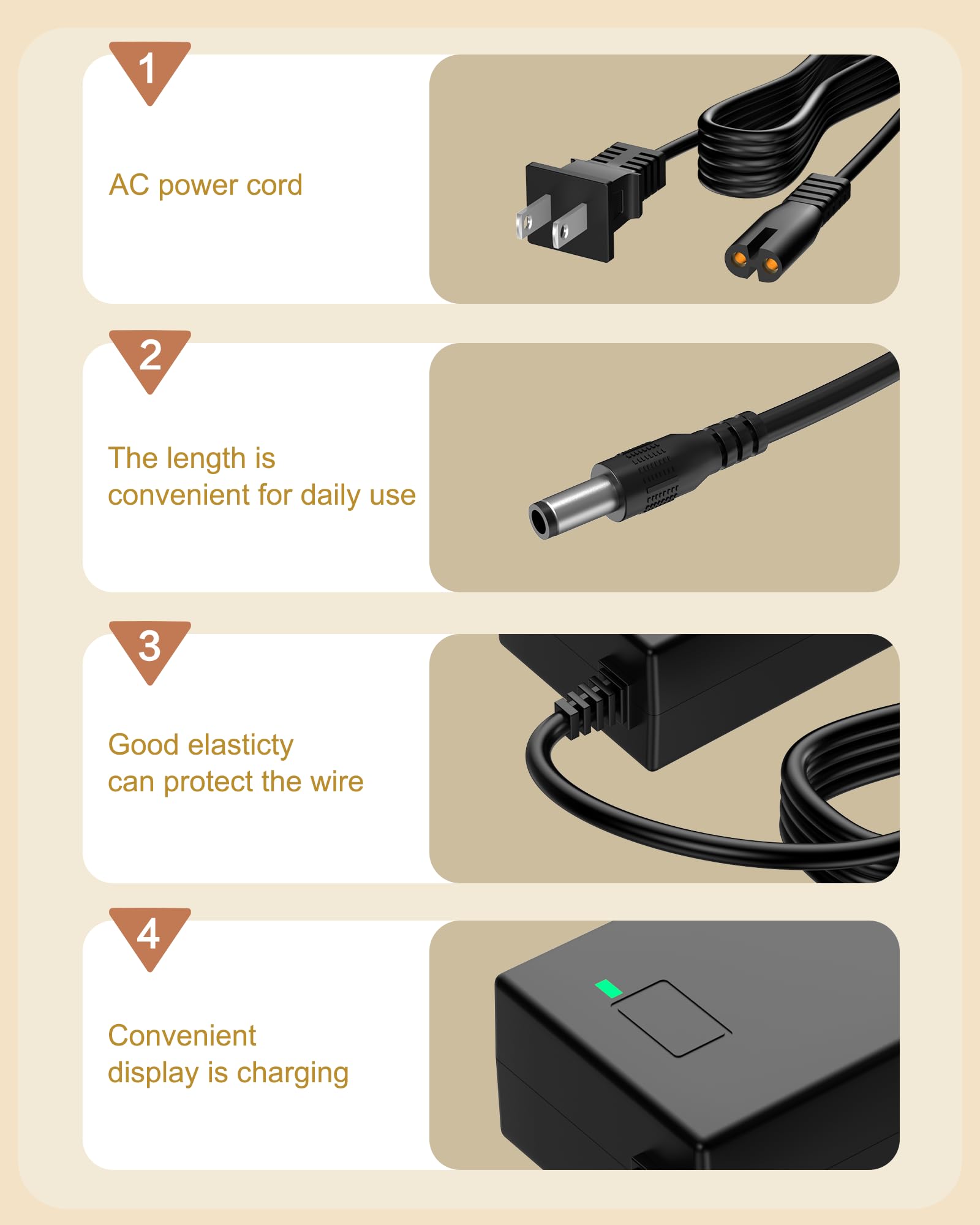 42V 2A for Hover-1 Electric Scooter Charger Compatible with Hover-1 36V Highlander Dynamo Gambit Helios Alpha Jive Journey Formula Escape Pioneer and Rally Scooters DC Round Plug (Not 3-Prong or XLR)