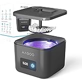 Ultrasonic Retainer Cleaner Machine, Denture Cleaner, All-in-One Dental & Jewelry Cleaner for Aligners, Night Guards, Dentures, Braces, Mouth Guards, Toothbrush Heads, 45kHz, 200ML, Dual Modes