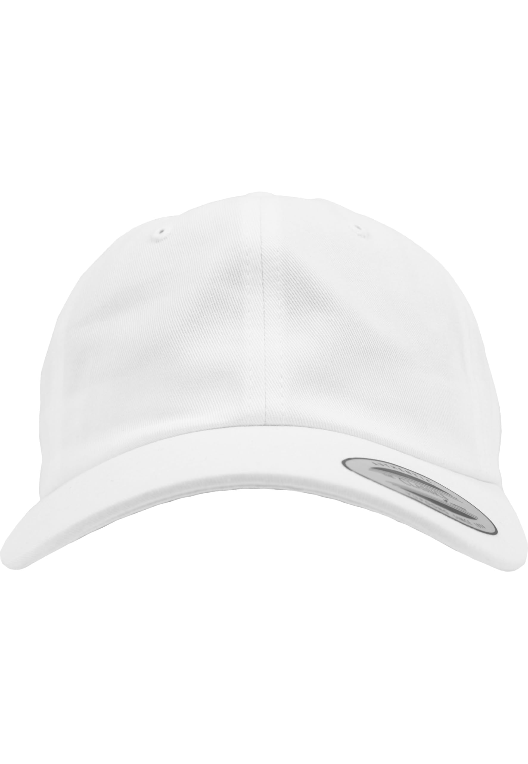 Yupoong Flexfit Low Profile Cotton Twill Unisex Dad Hat Cap für Damen und Herren, 6 Panel Baseball Cap unstructured mit Messingverschluss, white, One Size