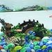 Dimart Super Magical Aquarium Resin Decoration Colorful Bridge Pavilion Tree Rockery for Fish Tank Multicolor