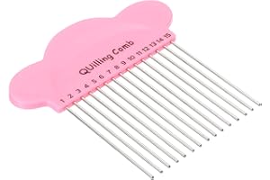 PATIKIL Paper Quilling Tool Comb, Origami Carding Holder Create Strip Loops for DIY Art Crafts, Pink