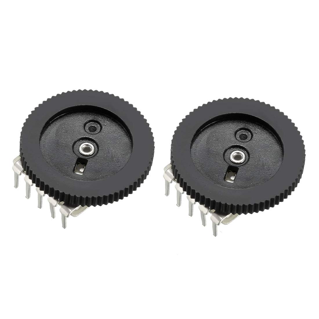 Uxcell B103 10K Ohm Wheel Potentiometer for Audio Stereo Volume Switch Control 16x2mm 2Pcs