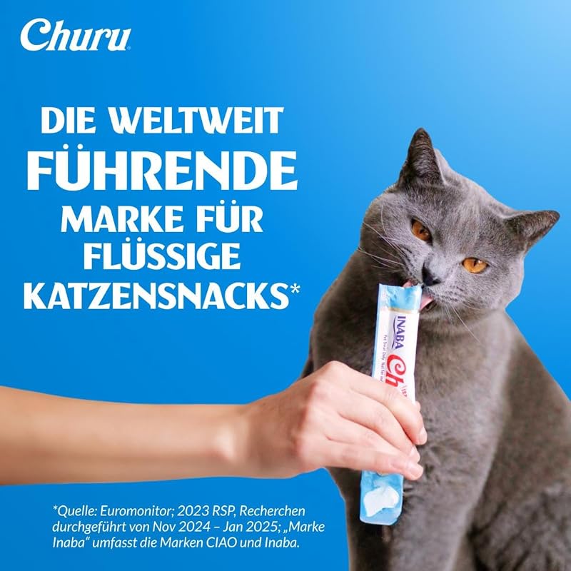 Churu, Katzenleckerlis Creamy Snack, Katzen Schleckies, Huhn 80 x 14g