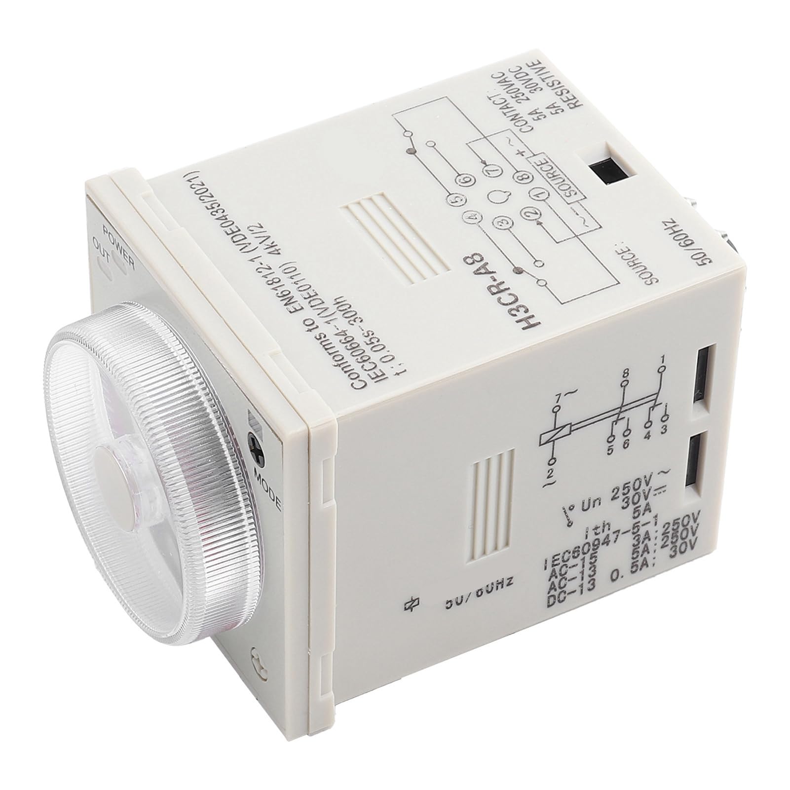 ZAWELIYO H3CR A8 Delay Timer Relay with Knob Type, Timer Relay Module with Stable Performance and Large Contact Capacity for Remote Control, Automatic Control and Mechatronics