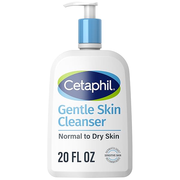 CETAPHIL FACE WASH, HYDRATING GENTLE SKIN CLEANSER FOR DRY TO NORMAL SENSITIVE SKIN, 20 OZ, FRAGRANCE FREE, SOAP FREE AND NON-FOAMING