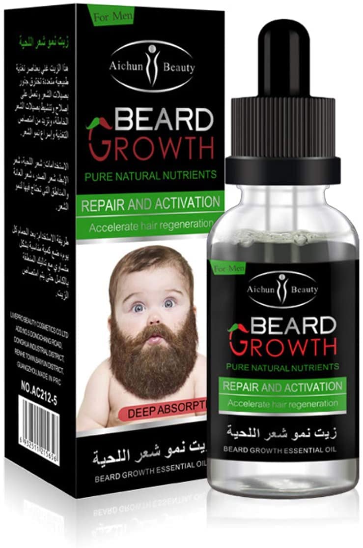 Aichun Beauty Beard Hair Growth Pure Natural Nutrients Skin Cleansing Vitamins 30ml