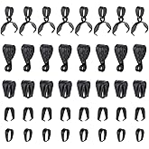 CRAFTYMELODY 40Pcs 5 Styles Stainless Steel Snap on Bails Black Hook Pinch Clip Ice Pick Pinch Bails Pendant Dangle Charms Connectors Clasps for Neckalce Bracelet Jewelry Making DIY Craft
