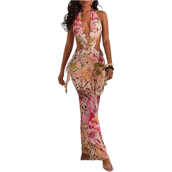 Amazon.com: Women Tube Top Dress Tiger Stripe Mesh Patchwork Maxi Dress  Strapless Sexy High Slit Long Dresses Beach Vacation (Black,S) : Clothing,  Shoes & Jewelry
