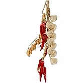 TOPPERFUN Simulation Vegetable Lanyard, Artificial Garlic Pepper Peanut String, Fake Garlic Pepper Peanut Pendant, Simulation Vegetable Ornaments Photography Props for Home Harvest Decoration
