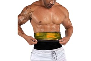 BODYSUNER Waist Trainer Trimmer Sweat Belt Band for Men Lower Belly Fat Sauna Slimming Belt Suit Workout