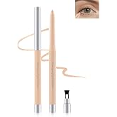 Nude Waterline Eyeliner Pencil, Creamy Matte Eye Liner Pencils Waterproof | Long Lasting Smudge-Proof, Beige Brightener Retractable Eye Liner aegyo sal, Gel Eyeliner for Older Women, Built-in Sharpener