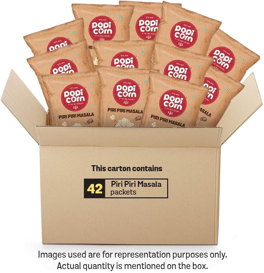 PopiCorn Piri Piri Masala Popcorn [Pack of 4] [80g Each]